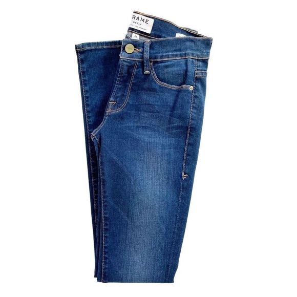 FRAME Le Skinny de Jeanne Jean Mid-Rise Palisade Medium Blue Wash 24 NWOT - Picture 9 of 10